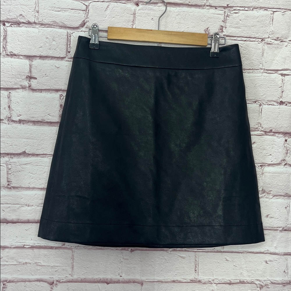 J. Crew Faux-leather A-line Mini Skirt NWOT Size 4 Black - Picture 5 of 14